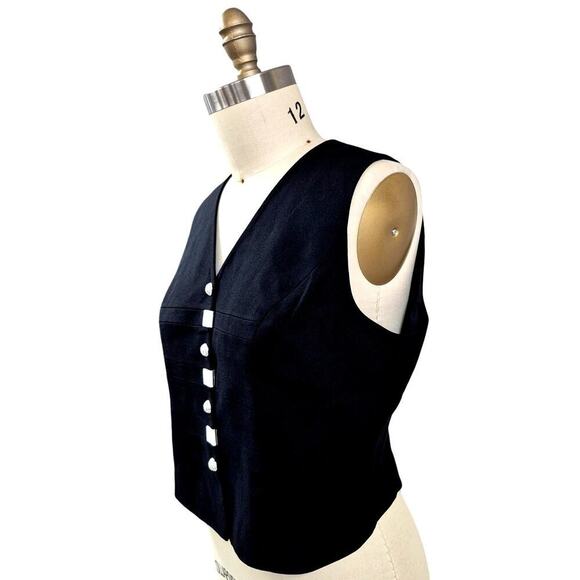 Vtg Sioni Womens Dress Vest Poly/Acetate Satin Lined Sparkle Button Sz 14 NWOT - Picture 2 of 5